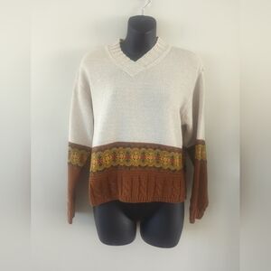 Liz Claiborne lizsport fall colors '90s pullover sweater Small petite